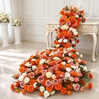 Chemin de table cascade en roses artificielles en soie, centre de table drapé avec fleurs tombantes pour mariages et événements - Décoration durable de haute qualité