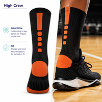Chaussettes de sport montantes OEM pour le basketball, idéales pour les programmes de terrain et les fournisseurs d'équipes, avec emballage personnalisé