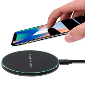 Ultra Slim Mobile Phone 10W-15W Universal Wireless Charging Pad Customize Logo Smart Induction Fast Wireless Charger