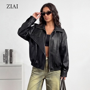 <span class=keywords><strong>Giacca</strong></span> in <span class=keywords><strong>Pelle</strong></span> <span class=keywords><strong>Oversize</strong></span> da <span class=keywords><strong>Donna</strong></span> Stile Motociclista, <span class=keywords><strong>Giacca</strong></span> in <span class=keywords><strong>Pelle</strong></span> con Motivo a Griglia, Nuova <span class=keywords><strong>Giacca</strong></span> Autunnale per Ragazze Cool - Product Image 1