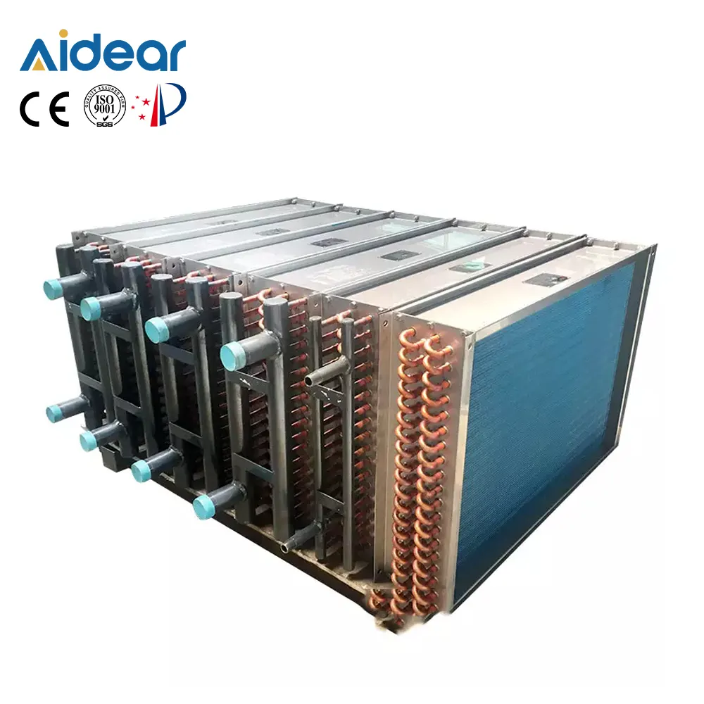 Aidear銅管アルミニウムフィン水冷コンデンサーコイル冷凍コンデンサーコイルステンレス鋼蒸発器コイル