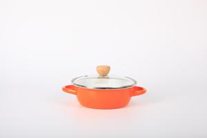 Apan et ustensiles de cuisine de style coréen Casserole en forme de V <span class=keywords><strong>Caserole</strong></span> avec revêtement en émail moucheté <span class=keywords><strong>Caserole</strong></span> avec couvercle en verre - Product Image 4