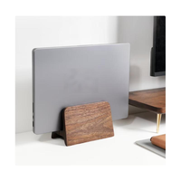 Support pour ordinateur portable en bois de noyer noir, support vertical élégant pour ordinateur, organisateur de bureau, cadeau créatif, accessoire artisanal