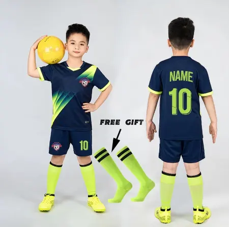 Conjunto de uniforme de futebol infantil, conjunto curto de uniforme de futebol e treinamento esportivo