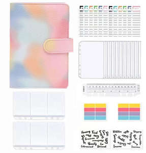 Personalización en Línea de Fábrica de Agendas Semanales A6 Multicolores con Diseño de Macarons, Carpeta de Presupuesto con Sobres con Cierre, Cubierta de Cuero PU - Product Image 2