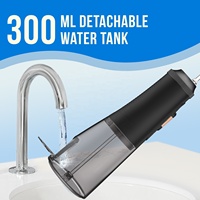 Vente en gros : Hydropulseur dentaire de voyage 300 ml à grande capacité, réservoir amovible, 4 modes, 1800 ppm, rechargeable par USB, pour cadeaux d'entreprise