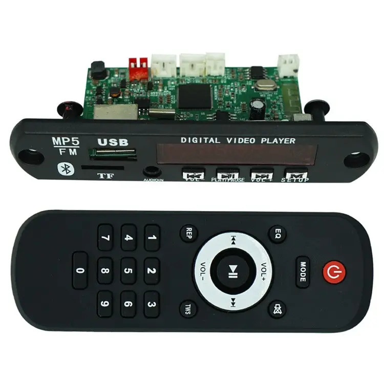 DC 5V To 12V MP5 HD Video Player Board MP5/MP3 Player Amplifier Board USB FM Music MV Blue tooth MP5/ MP3 Module Decoder Board