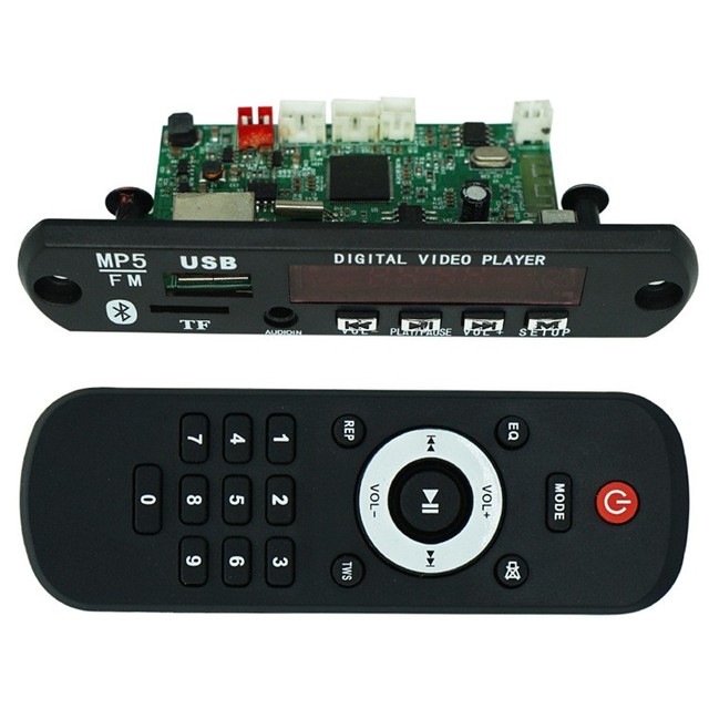 DC 5V to 12V MP5 HD Video Player Board MP5/MP3 Player Amplifier Board USB FM Music MV Blue Tooth MP5/ MP3 Module Decoder Board