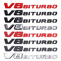 Emblème 3D ABS auto-adhésif à usage unique V8 V12 BITURBO pour ailes de voiture, accessoires C E S GLE, autocollant de modification de voiture, coffre arrière