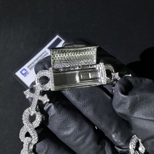925 Sterling Silver VVS Lab Grown Diamond <b>Infinity</b> Link <b>Bracelet</b> For Men 13MM - Product Image 6