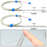 Sonde de température à thermistance NTC à aiguille d'insertion en acier inoxydable, capteur de température à tube à diamètre variable et pointe perforante