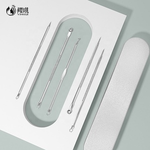 Chuyên nghiệp 5pcs mụn đầu đen Remover extractor Tool Kit mặt mụn trứng cá mụn nhọt needles Set vớ<span class=keywords><strong>i</strong></span> Box cho Thẩm mỹ viện - Product Image 4