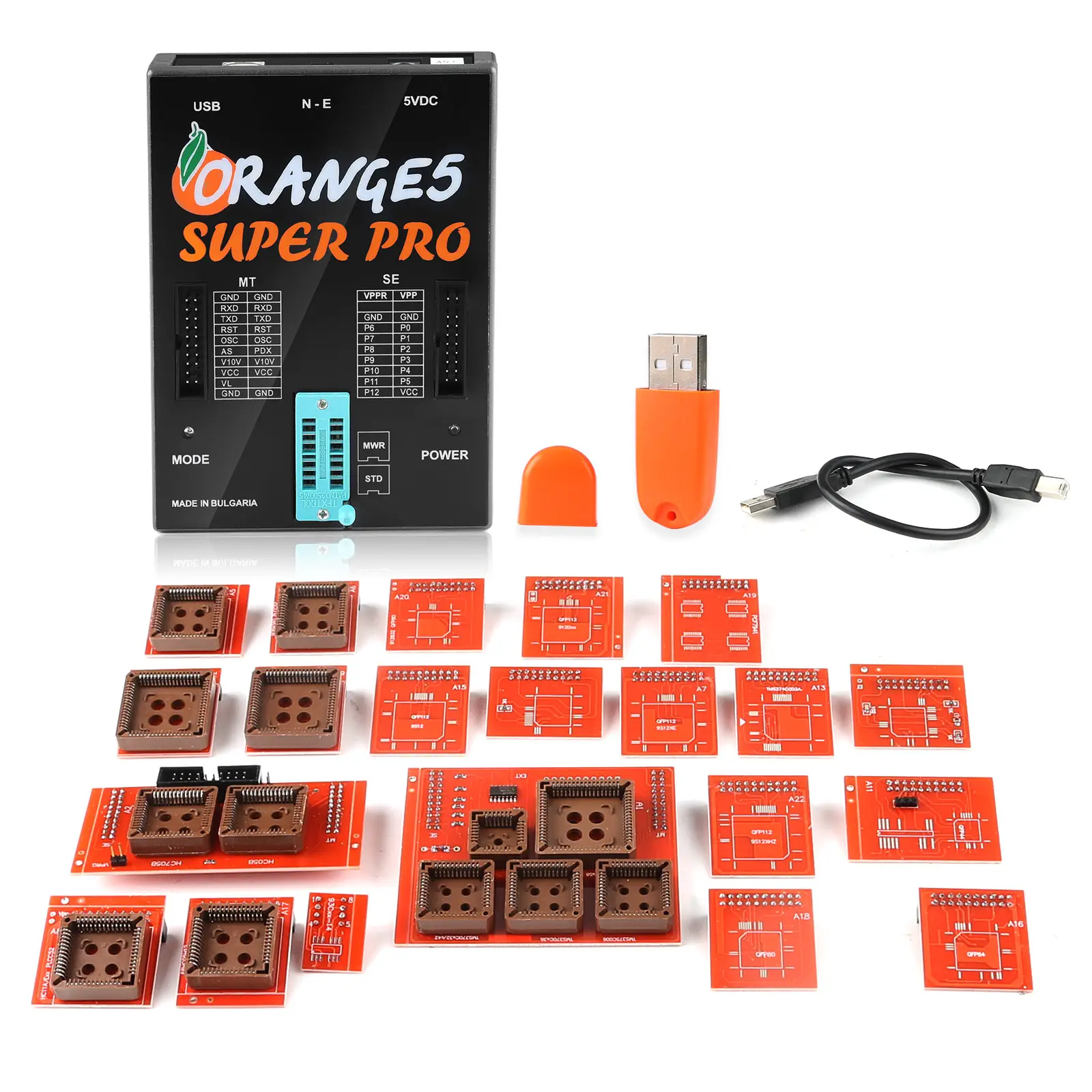 Orange5 Orange 5 Super ProV1.36フルアクティブオートプログラマー、フルアダプターオレンジ5プログラマーecuチップチューニング