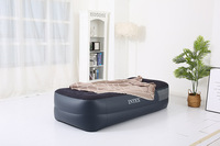 INTEX 64122 ensemble de lits pneumatiques jumeaux populaires lit d'air floqué en velours côtelé repose-oreiller extérieur surélevé matelas pneumatique gonflable