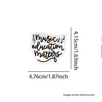 50 autocollants décoratifs en vinyle imperméables sur le thème de la musique, noir et blanc, dessins animés