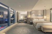 Ensemble de chambre à coucher de luxe sur mesure, taille Queen, 3 pièces, avec commodes et placard, pour la décoration de la chambre d'hôtel