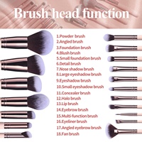 BS-MALL Ensemble de 25 outils de maquillage pour le visage, marque privée, éponge à poudre, ensemble de pinceaux de maquillage rose personnalisé avec support rotatif