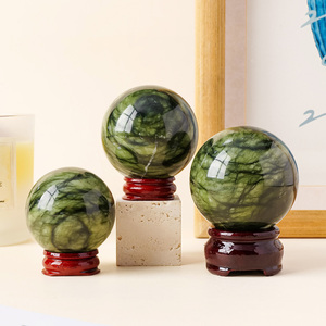 Esfera de Jade Xiuyan Natural al por Mayor, Bola de Cristal Verde para Sanación, Meditación, Decoración Espiritual del Hogar, Amuleto de la Suerte - Product Image 4