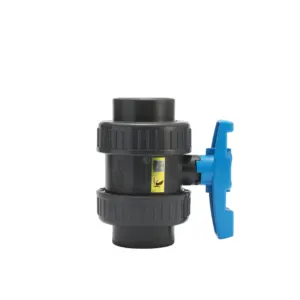 PVC Plastic Double Union Ball Valve 1/2"-4" Socket Blue Handle Pvc Union Upvc Ball Valve