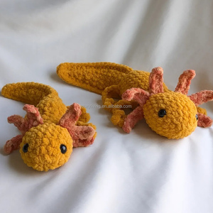 Hilo <span class=keywords><strong>de</strong></span> chenilla Amigurumi personalizado, Adorable, hecho a mano, ganchillo, Color personalizado, Axolotl para niños, manualidades, regalo, novedad - Product Image 1