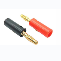 FICHES BANANES HIFI de haute qualité or \ connecteur banane 4MM nickelé avec verrouillage à vis pour prises audio haut-parleur 2 pièces