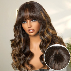 Nouvelle perruque en dentelle de cheveux humains vierges brésiliens 3x1, style naturel, avec mèches blondes, vague lâche, sans colle, transparente pour la dentelle - Product Image 3
