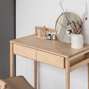 Nordic Solid Wood Dressing <b>Table</b> Mirror Frame Structure Black <b>Walnut</b> White Ash Modern Simple Japanese Style Bedroom Small Makeup - Product Image 4