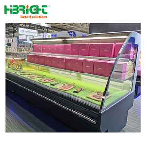 Vitrine réfrigérée professionnelle pour supermarché, grande capacité, pour viande et en-cas, avec verre incurvé - Product Image 3
