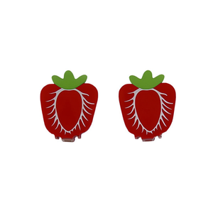 Pinces à cheveux Angelina Fraise 5,5 cm, design fruits en plastique, pour enfants, usage quotidien - Product Image 1