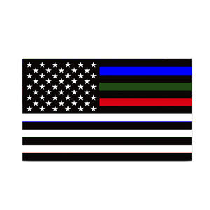 Calcomanía Personalizada de la Bandera Estadounidense con Línea Azul Delgada Reflectante de 3 Piezas - <span class=keywords><strong>5</strong></span> x 3 Pulgadas (12.7 x 7.62 cm) - Adhesivo de PVC para Automóvil para Apoyo - Product Image 6