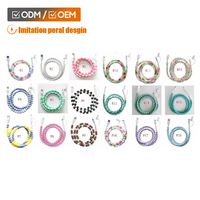 Kabel USB Type-C OEM 2-in-1 Imitasi Mutiara Aluminium PVC 3A Pengisian Cepat 100W PD Selubung Warna-warni untuk Mobil IOS Komputer Ponsel