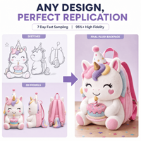 Sac à dos en peluche licorne personnalisé pour fête d'anniversaire, sac à jouets en peluche, sac à dos doux personnalisé, cadeau de vacances OEM ODM