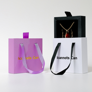 Handle <b>Drawer</b> Jewelry Paper Box with Foam & Satin <b>Insert</b> for Necklace Bracelets Earrings - Product Image 1