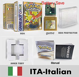 ITA italiano ahorro de batería cristal oro plata amarillo Azul Rojo verde caja metálica holográfica Manual cartucho de juego GBC con cable - Product Image 5