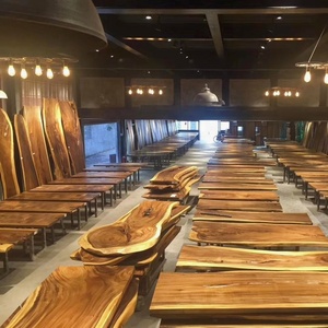 <span class=keywords><strong>Table</strong></span> de <span class=keywords><strong>restaurant</strong></span> en bois massif de noyer naturel irrégulier, moderne et personnalisée, fabriquée par Livemate Factory, meubles de salle à manger - Product Image 6