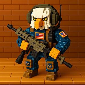 ของเล่นประกอบร่างสัตว์รบพลาสติกขนาดเล็กแบบประกอบได้ เข้ากันได้กับตัวต่อเลโก้ ของเล่นเด็กเพื่อการศึกษา รูปแบบนกอินทรี - Product Image 3