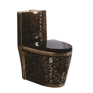 Stripe Flower Pattern Golden Siphonic Tornado <strong>Toilets</strong> Porcelain Sanitary Ware Wc <strong>Flash</strong> Luxury Bathroom Ceramic One Piece <strong>Toilets</strong> - Product Image 3