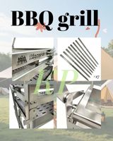 Brochettes de barbecue robustes et personnalisables BlazeFor avec une grande surface de 40x80cm, cadre antirouille et chaleur réglable pour les fêtes en plein air