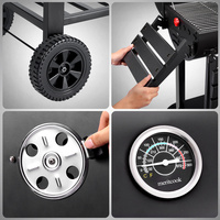 Barbecue portable pliable en acier inoxydable SS304 de qualité supérieure avec grille, pour jardin et extérieur, avec chariot fumoir à charbon de bois