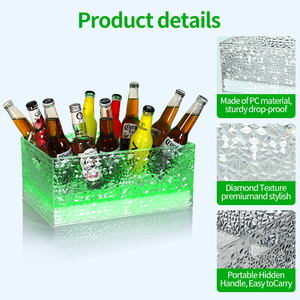 Seau à glace LED lumineux pour fête, seau à glace personnalisé pour champagne, vodka, bouteille, seau à glace en plastique pour cadeaux - Product Image 4