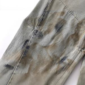 Pantalones Vaqueros Anchos de Estilo Retro para Hombre 2025 - Pantalones Vaqueros Desgastados con Tinte Envejecido, Estilo Urbano Holgado, Dobladillo Curvo - Product Image 3