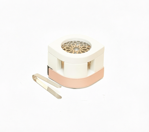 เตาเผากำยานพร้อมสายหนังสีชมพูและที่คีบโลหะสำหรับกระจายกลิ่นหอม - Product Image 1