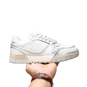 Chaussures décontractées pour hommes et femmes, chaussures de marche confortables à lacets, baskets respirantes, chaussures en toile, cuir et maille - Product Image 1