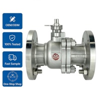 Vanne à boisseau sphérique industrielle à quart de tour à bride en acier inoxydable ISO 5211 avec siège en PTFE certifiée CE DN50