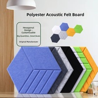 Panneau mural insonorisant hexagonal en polyester multicolore, découpable et léger, pour la décoration murale de chambre ou de fond TV