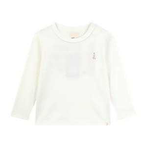T-shirt en coton interlock à manches longues pour filles, blanc, mignon et tendance, vente en gros de vêtements pour enfants de qualité - Product Image 1