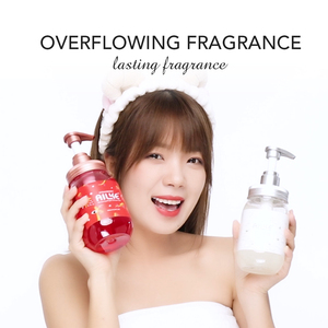 LKIAE OEM <span class=keywords><strong>Parfum</strong></span> fruité Pure Purifying Body Wash Strawberry Sakura Rose Skin Whitening Rich Foam Shower Gels Skin Care - Product Image 3