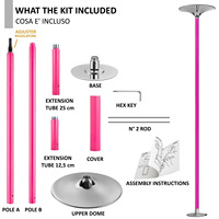 Barra de Baile Giratoria de Acero Resistente con Superficie de Silicona Antideslizante, Equipo Profesional de Pole Dance de 40 mm para Club y Escenario