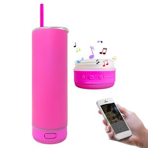 25 Packs Matt Macaron 20Oz Speaker <b>Music</b> Tumbler With Colored Straw for Uv Dtf Wraps Heat Press Printing - Product Image 3
