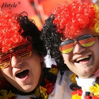 Qatar World Soccer Cup Flaggen farbene Perücke Fußballfans Jubel Festival Zubehör Dekor Regenbogen Explosion Kopf bedeckung Party HS733